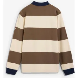 Sudadera de hombre a rayas con cuello polo