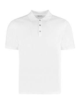 The (alphabet) Cotton Knit Polo Shirt with Side Slits