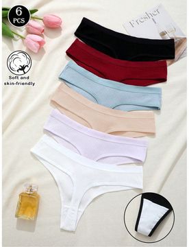 Pcs/Set Bragas Tanga G-String T-Back Cómodas Acanaladas Sin Costuras, Ropa Interior Sexy Cómoda Triangular