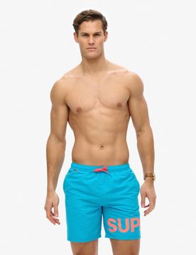 Superdry Herren 43,2 cm Badeshorts mit Grafik Blue - Größe: S
