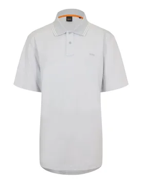Mens Peoxfordnew Short Sleeve Polo Shirt In Pastel Grey - Size Small - BOSS - FashionsVida