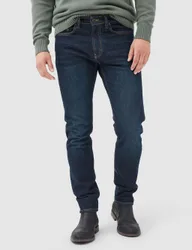Italian Straight Fit Vintage Wash Jeans Dark Blue male
