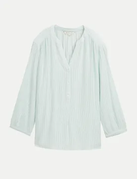 Bluse mit Streifenmuster Weiß 44 - Tom Tailor Casual - FashionsVida