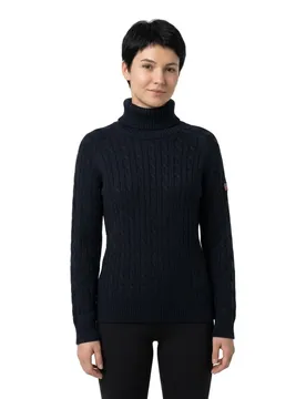Maglione A Collo Alto Slouchy Cable Deep Navy XL