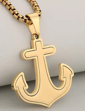 Niche Design Two-Tone Anchor Stainless Steel Gold-Plated 2-in-1 Pendant Necklace for Women and Men, Unique Jewelry - Aliexpress - FashionsVida