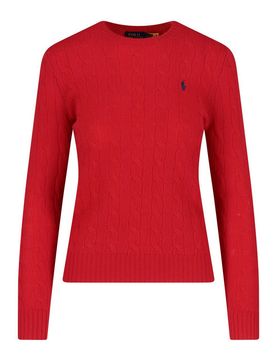Maglione a trecce con logo