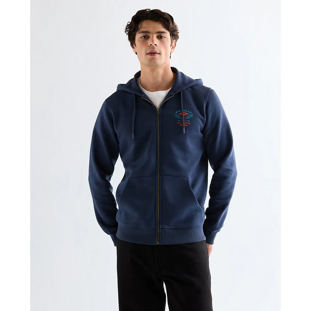 Sudadera con capucha de hombre con cremarella - Wrangler - FashionsVida