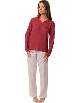 Kleider & Outfits Pyjama Hose Top Langarm Geometric Flower Eu M Female - Admas - FashionsVida