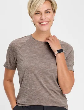 Women's Breathable Crew Neck T-Shirt in Brown Size: Large - Brown - Size: L - Cotton Traders - FashionsVida