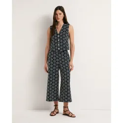Sfera - Pantalón lino bordado