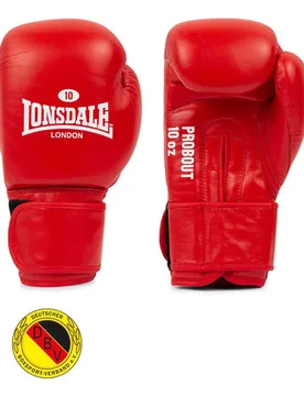 Gants De Boxe En Cuir Probout Dbv Red 12 oz - Lonsdale - FashionsVida