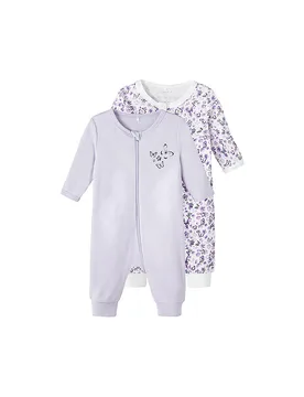 Tutina da notte per neonato, confezione da 2 PURPLE FLOWER viola 68 - Name it - FashionsVida