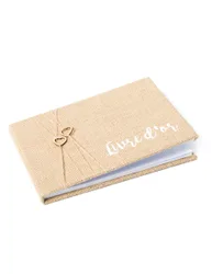 Gästebuch Jute Rustikal Buch 64 Seiten 16,5 x 24 cm