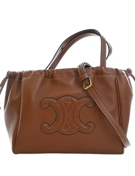 Small Calfskin Cuir Triomphe Cabas Drawstring Satchel - Celine - FashionsVida