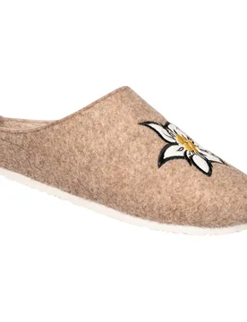 Filz-Pantolette „Edelweiß“ beige 41 Damen - wonderwalk Home - FashionsVida