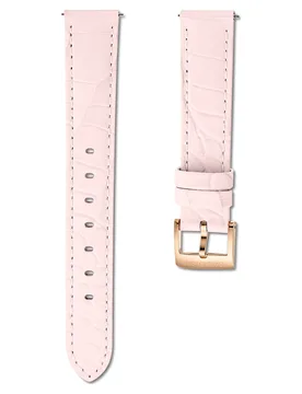Cinturino per orologio, Larghezza: 15 mm (0.59"), Pelle con impunture, Rosa, Finitura in tono oro rosa 16 cm - Swarovski - FashionsVida