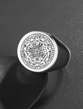 Valily Seal of The Seven Archangels Rings Stainless Steel Silver--Color Saint Michael Ring Jewelry Engraving for Man - Aliexpress - FashionsVida