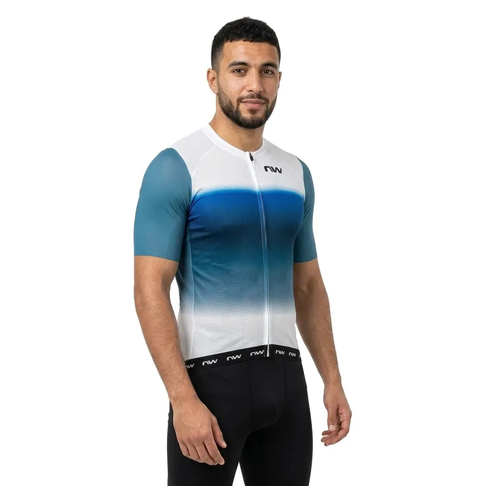 Maglia A Maniche Corte Blade Air White / Blue - Northwave - FashionsVida