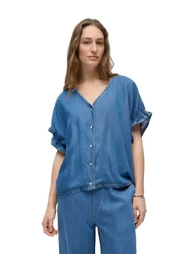 Chemise à Manches Courtes Frame Medium Blue Denim 34
