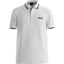 Polo de Homem Técnico de Três Botões e Manga Curta