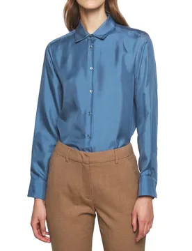 MaxMara Blue silk Vader shirt - MaxMara - FashionsVida