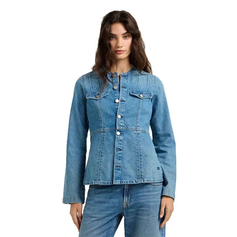 Giacca Di Jeans Karen Collarless Denim S - Pepe jeans - FashionsVida