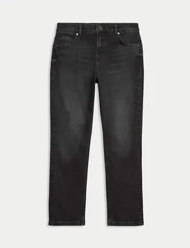 Cotton Rich Slim Jeans (6-16 Yrs) Black male - M&S - FashionsVida