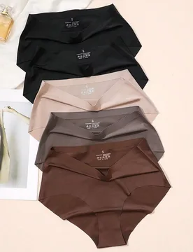 Set de 5 piezas de bragas sin costuras y de cintura alta para mujer - Shein - FashionsVida