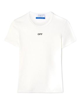 T-shirt base con costina Off Stamp