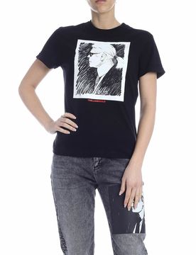 T-shirt Karl Legend Profile nera
