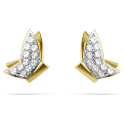 Orecchini a lobo Idyllia Lilia, Farfalla, Bianchi, Finitura oro 18K OS