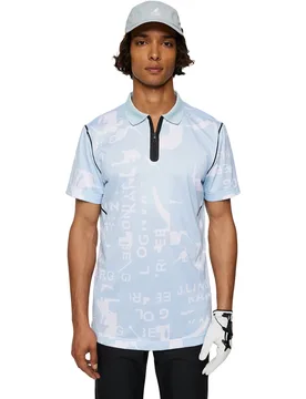 Polo Miro Print, blau/weiss l - J.lindeberg - FashionsVida