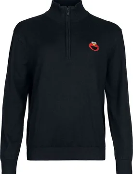 Strickpullover - Elmo - S bis 3XL - für Männer - Größe M - schwarz - EMP exklusives Merchandise! - Männer - male - Sesamstraße - FashionsVida
