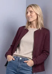 Jacke mit Rundhals und Struktur female Rot