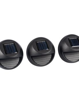 Solar-LED-Wand-Spots, 3 Stück schwarz