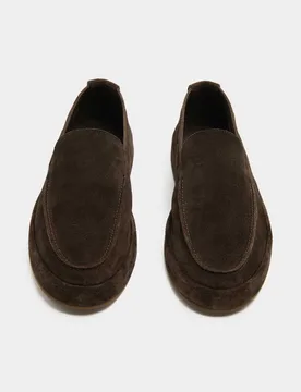 Suede Slip On Loafers Dark Chocolate male - M&S - FashionsVida