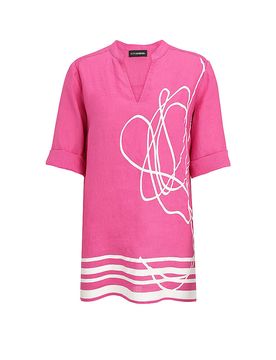 Leinenbluse pink 52 damen