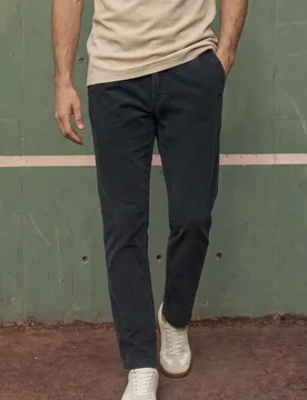 Street One Chino Hose aus Cord mit Bügelfalten male Blau - Street One MEN - FashionsVida
