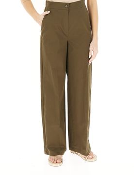 Pantalone in cotone VERDE MILITARE 38