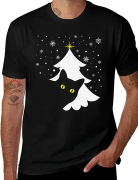 Black Cat Christmas Tree Gift For Cat Lovers T-Shirt Sun Protective Outdoor Tee Top T-Shirt - Aliexpress - FashionsVida