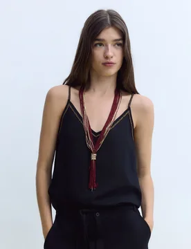 Top de lino de mujer en color liso - Stella Rittwagen - FashionsVida