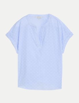 Loose-Fit Bluse Blau 40