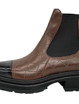 Chanel Tan Quilted Ankle Boots - Chanel - FashionsVida