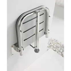Asiento de ducha plegable con tornillos y soporte