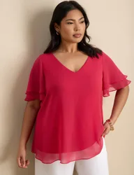 V-Neck Blouse Pink female