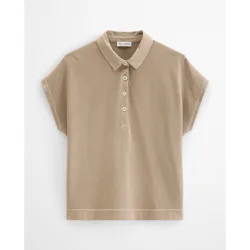 Polo de mujer sin mangas suelto de puro algodón orgánico