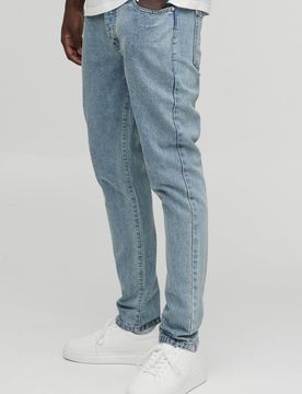Herren Basic Slim Fit Jeans Hosen Stonewash Größe 40R