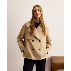 Parka de mujer corta con goma en cintura