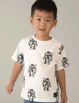 T-shirt mezza manica bianca in cotone con stampa all over - Mayoral - FashionsVida