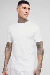 Mens Tall Slim Fit Basic T-Shirt - White Cotton - Size 2xl
